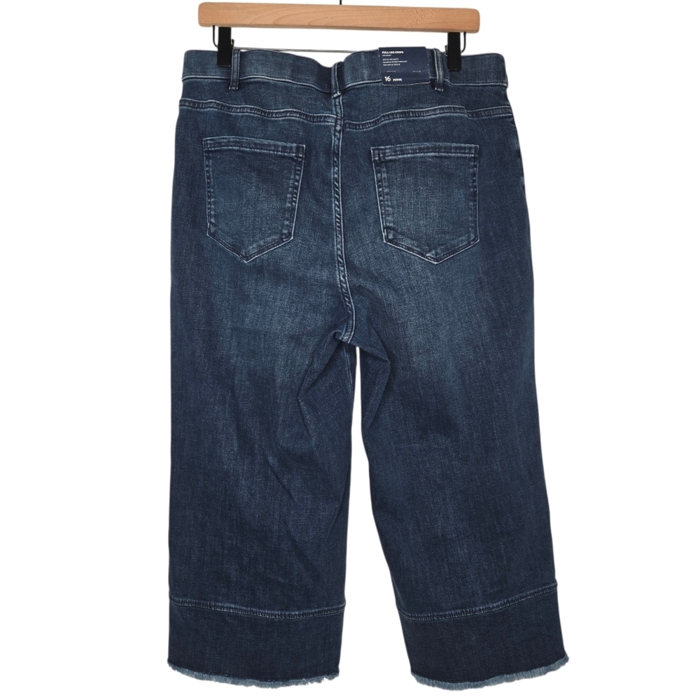 J Jill Womens Dark Wash High Rise Full Leg Crops Denim Jeans Size 16 P - Picture 3 of 13